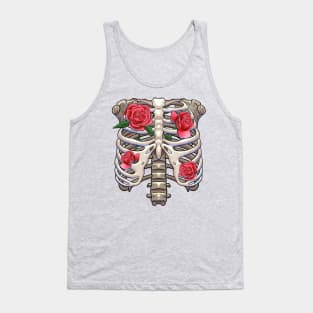 Floral Skeleton Rib Cage Bone Gift Tank Top